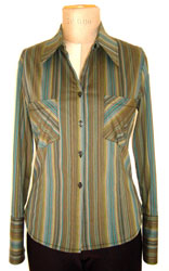 Striped Cotton in Green / Blue
