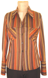 Striped Cotton in Chocolate & Red