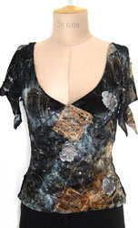 Emb. & Appliqued Velvet in  Charcoal