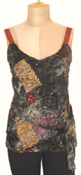 Emb. & Appliqued Velvet in  Burgundy
