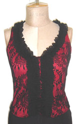 Lace and Mesh in Red / Black