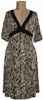V-Neck Dress with Contrast & 3/4 Sleeves